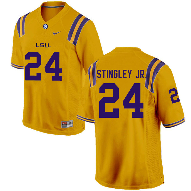 Men #24 Derek Stingley Jr. LSU Tigers College Football Jerseys Sale-Gold